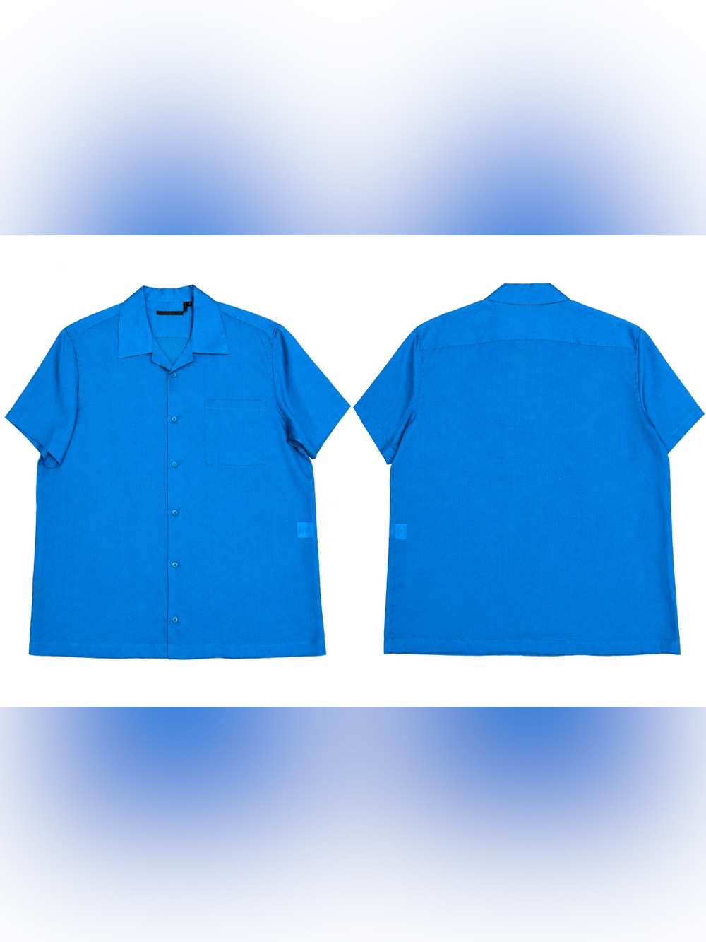 Helmut Lang Short-Sleeve Camp Collar Shirt - Bright Blue